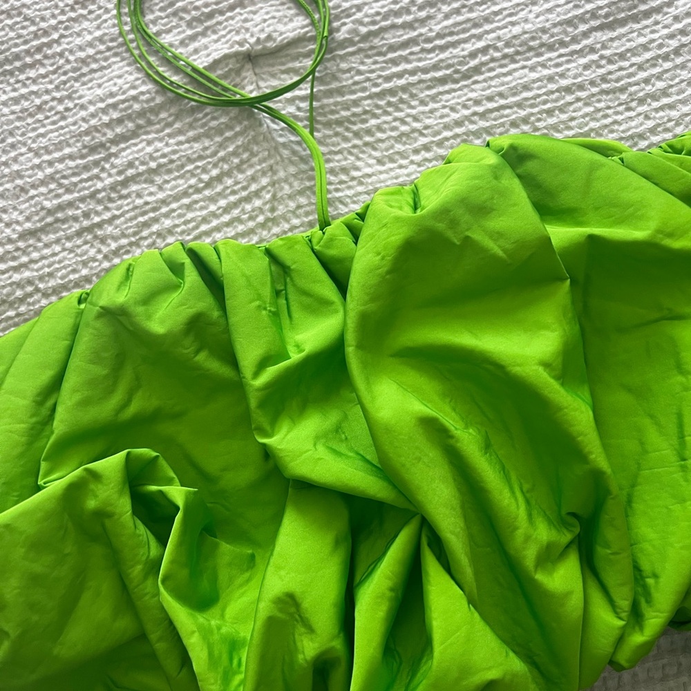 Zara Bright Green Textured Fabric